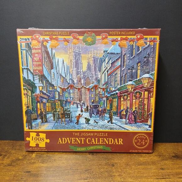Other - Merry Christmas Advent Calendar 1008 Jigsaw Puzzle 42 Pieces 24 Days W/ Poster